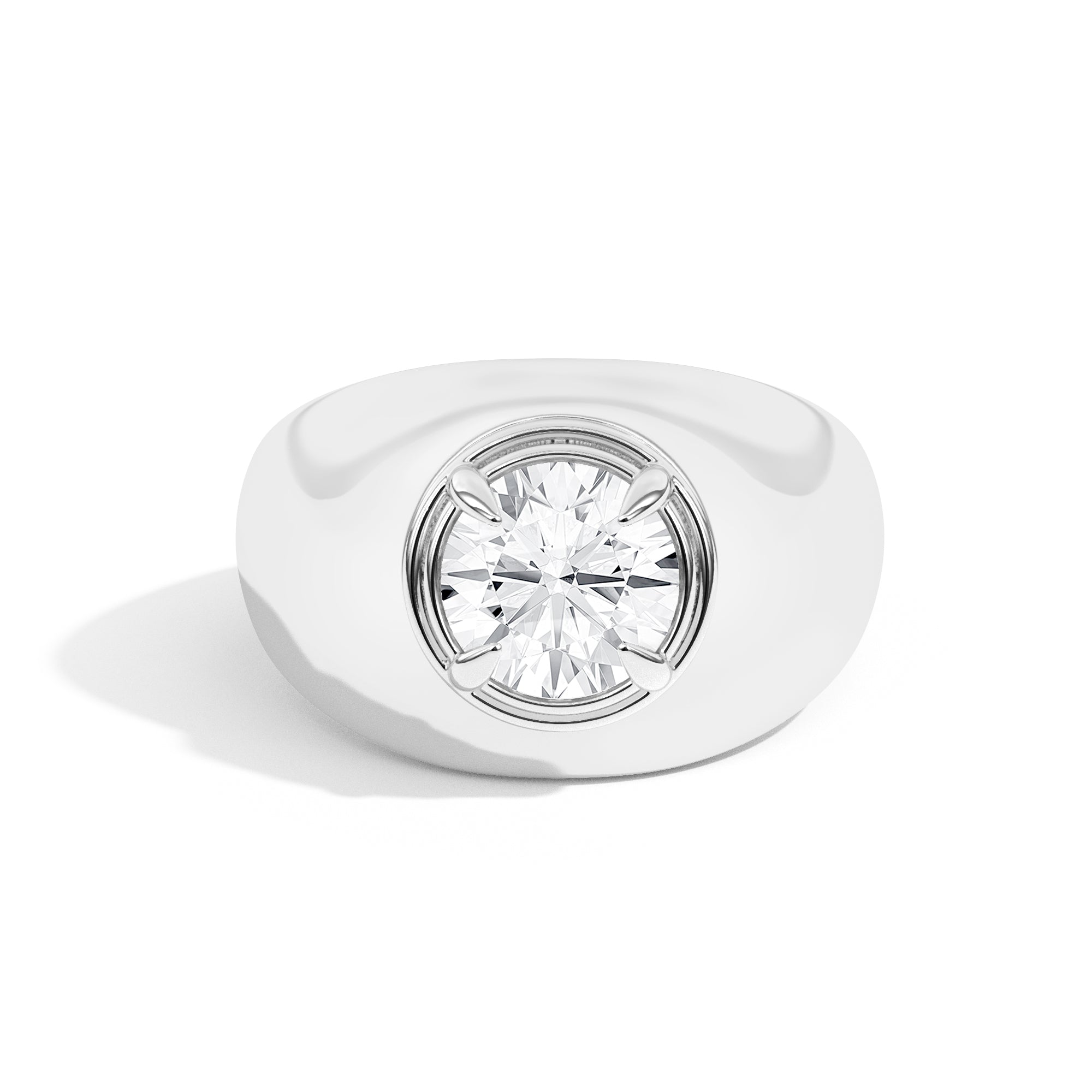 Shahla Karimi Scarpa Brilliant Double Bezel Bombe Ring 14K White Gold