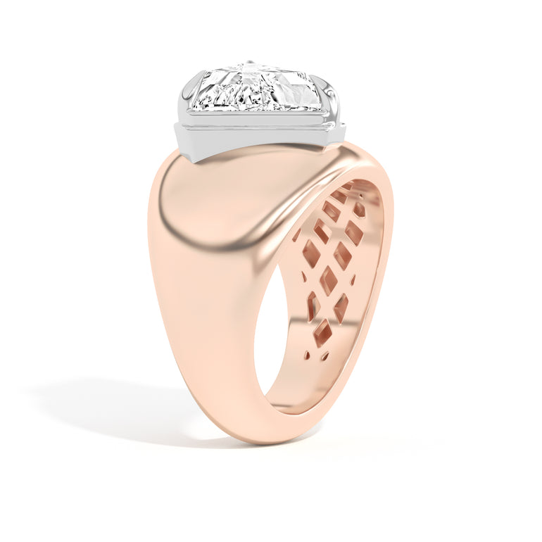 Shahla Karimi Scarpa Trilliant Double Bezel Bombe Ring 14K Rose Gold