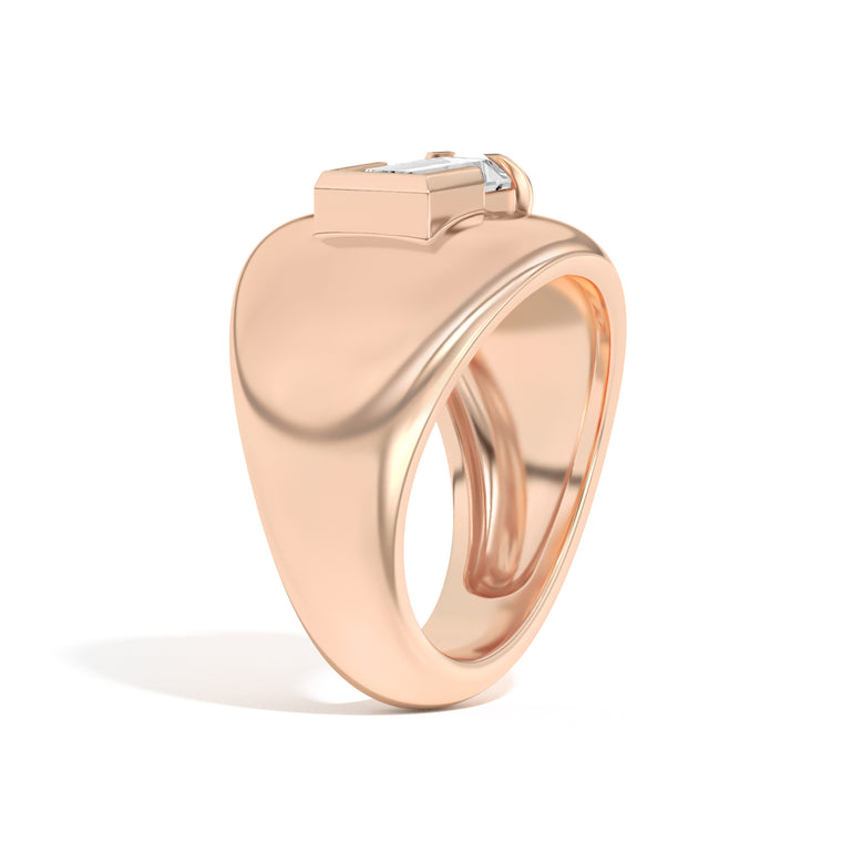 Shahla Karimi Ando Baguette Negative Space Bombe Ring 14K Rose Gold