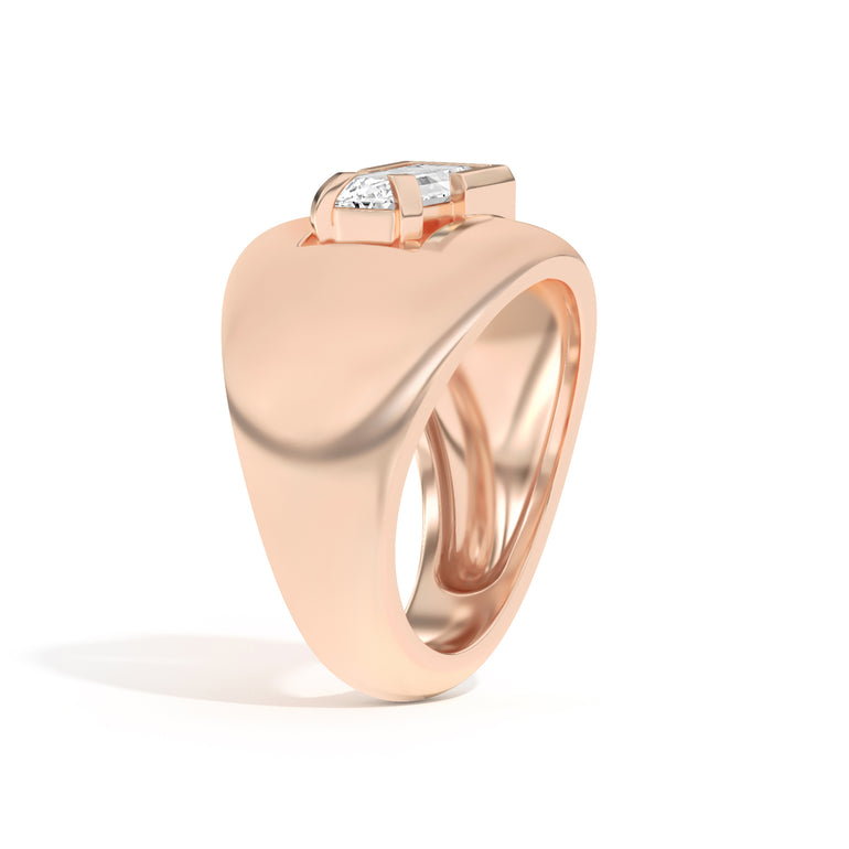 Shahla Karimi Ando Baguette Negative Space Bombe Ring 14K Rose Gold