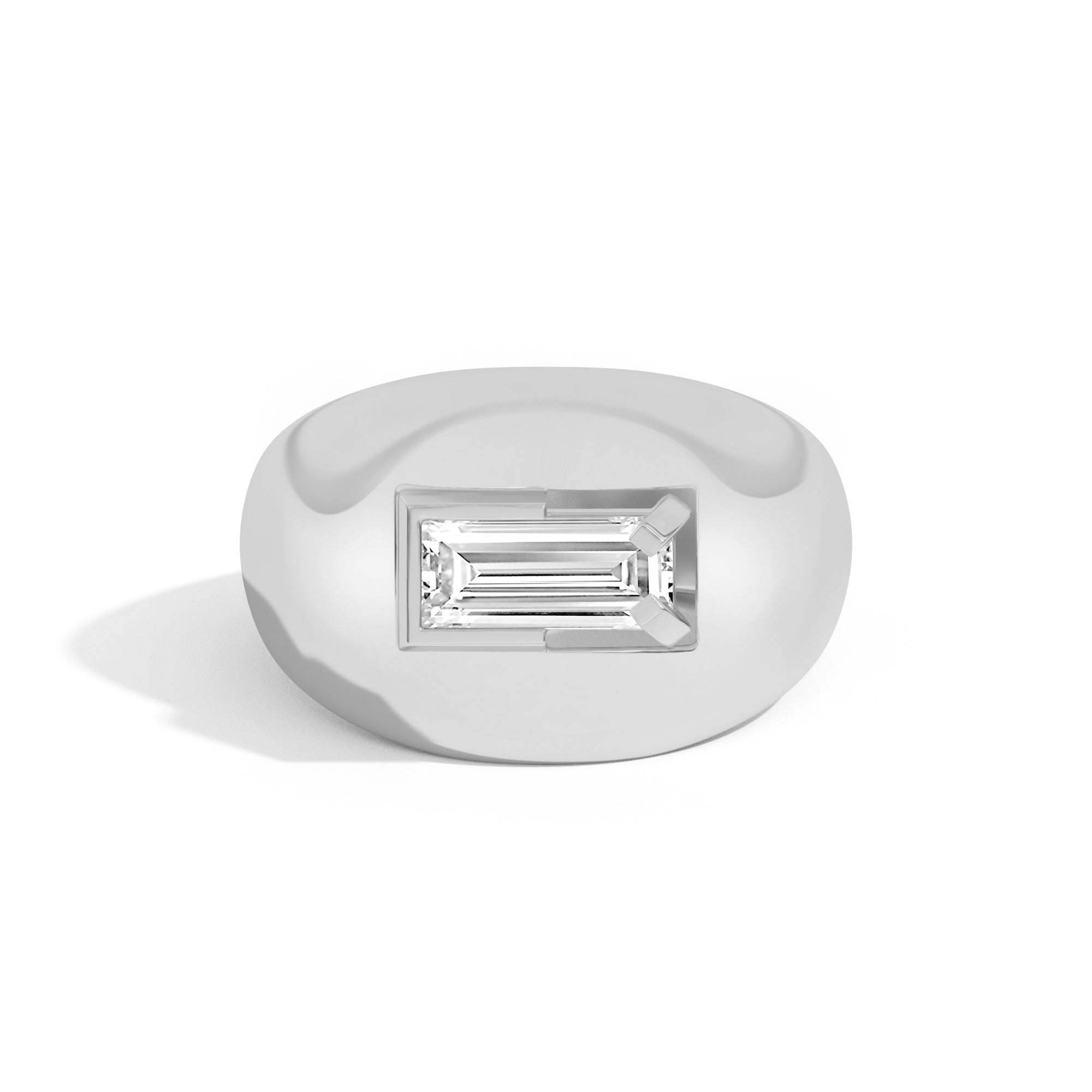 Shahla Karimi Ando Baguette Negative Space Bombe Ring 14K White Gold