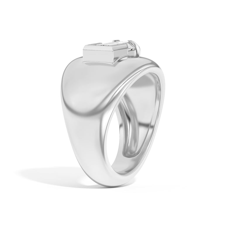 Shahla Karimi Ando Baguette Negative Space Bombe Ring 14K White Gold