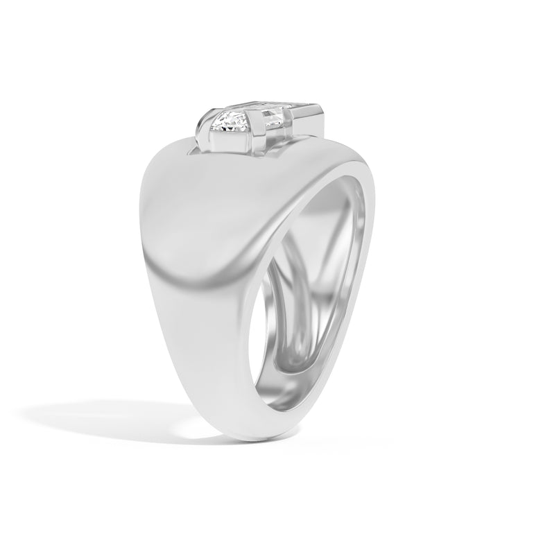 Shahla Karimi Ando Baguette Negative Space Bombe Ring 14K White Gold