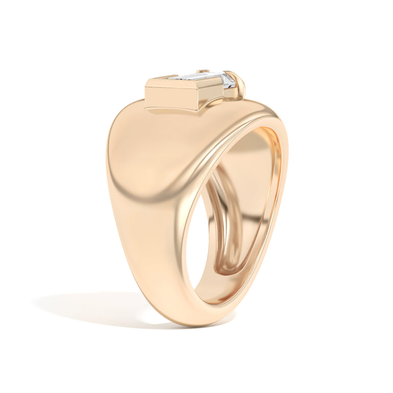 Shahla Karimi Ando Baguette Negative Space Bombe Ring 14K Yellow Gold