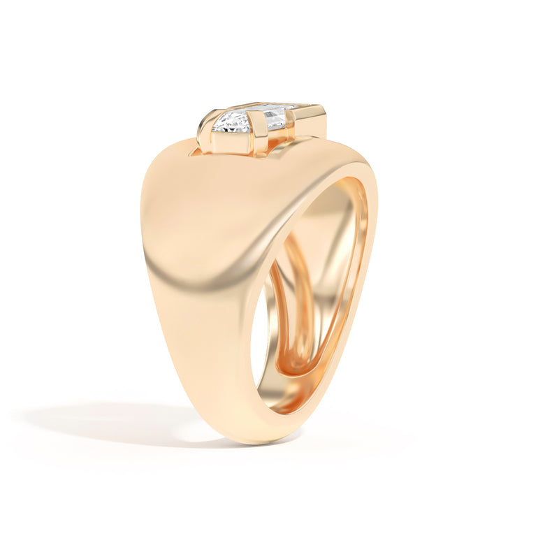 Shahla Karimi Ando Baguette Negative Space Bombe Ring 14K Yellow Gold