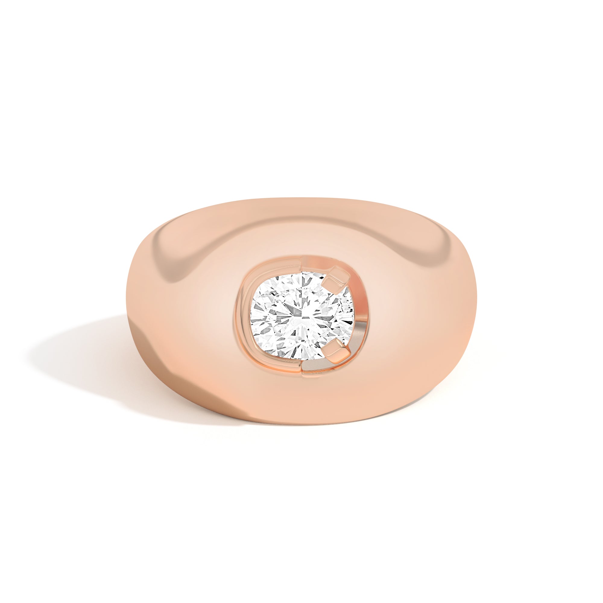 Shahla Karimi Ando Cushion Negative Space Bombe Ring 14K Rose Gold