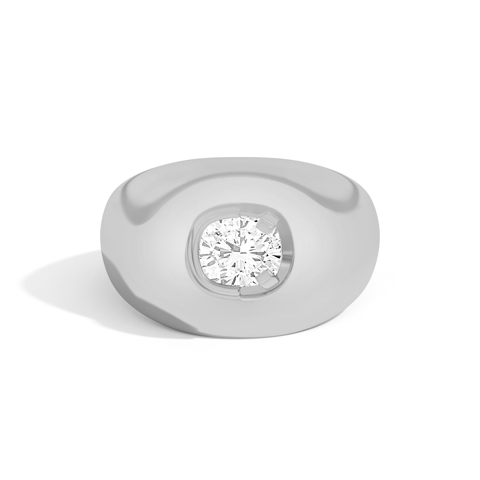 Shahla Karimi Ando Cushion Negative Space Bombe Ring 14K White Gold