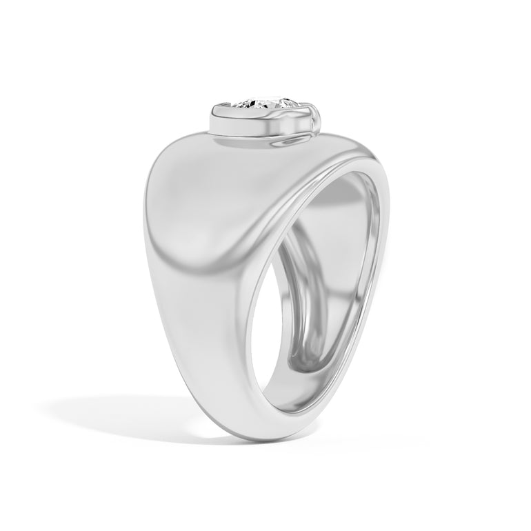 Shahla Karimi Ando Cushion Negative Space Bombe Ring 14K White Gold