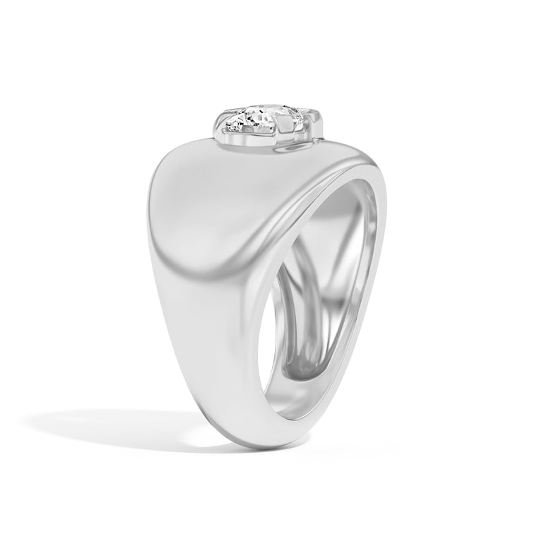 Shahla Karimi Ando Cushion Negative Space Bombe Ring 14K White Gold