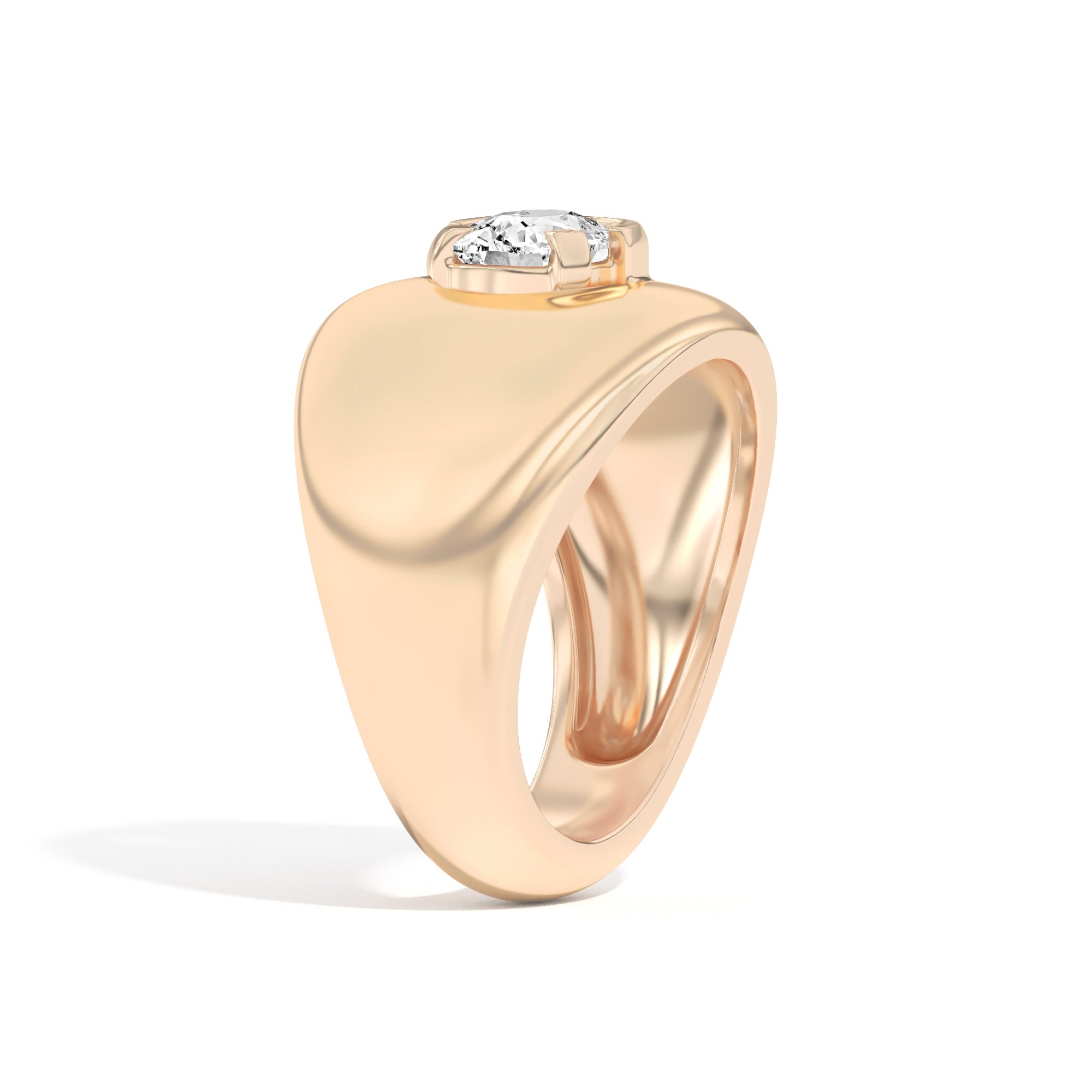 Shahla Karimi Ando Cushion Negative Space Bombe Ring 14K Yellow Gold