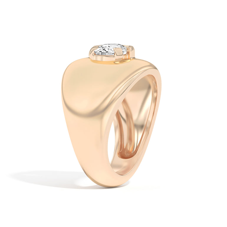 Shahla Karimi Ando Cushion Negative Space Bombe Ring 14K Yellow Gold