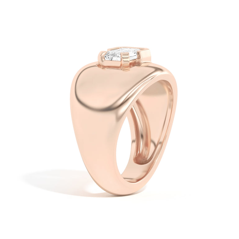 Shahla Karimi Ando Emerald Negative Space Bombe Ring  14K Rose Gold