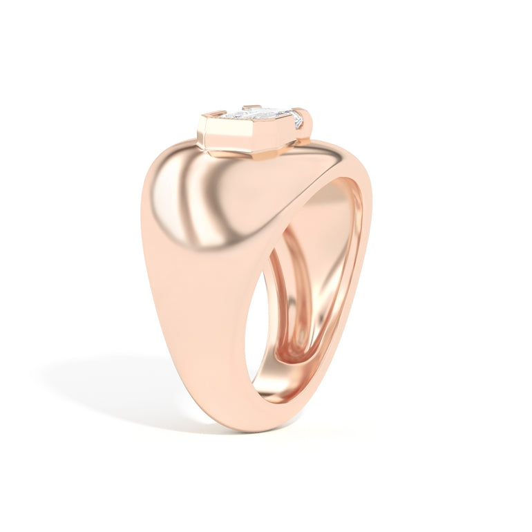 Shahla Karimi Ando Emerald Negative Space Bombe Ring  14K Rose Gold