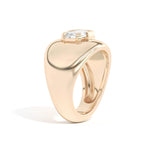 Shahla Karimi Ando Emerald Negative Space Bombe Ring  14K Yellow Gold