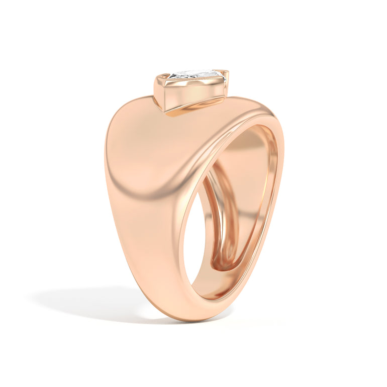 Shahla Karimi Ando Marquise Negative Space Bombe Ring  14K Rose Gold