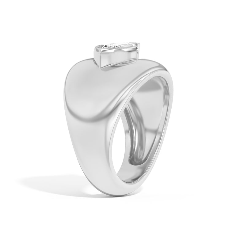 Shahla Karimi Ando Marquise Negative Space Bombe Ring  14K White Gold