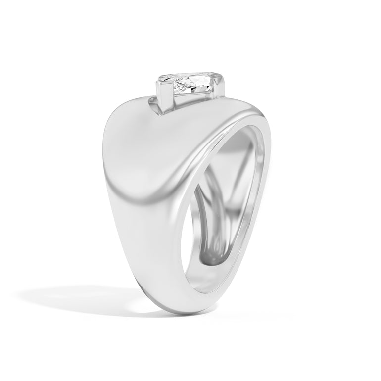 Shahla Karimi Ando Marquise Negative Space Bombe Ring  14K White Gold