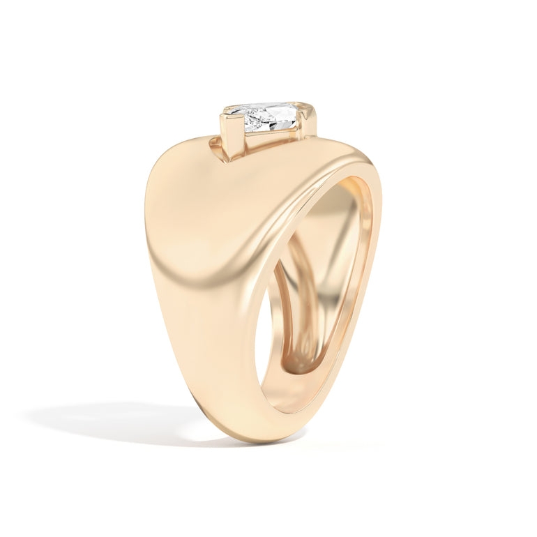 Shahla Karimi Ando Marquise Negative Space Bombe Ring  14K Yellow Gold