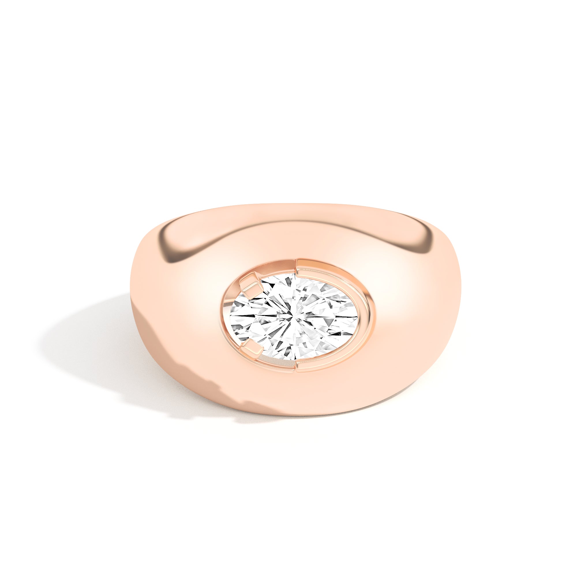 Shahla Karimi Ando Oval Negative Space Bombe Ring 14K Rose Gold