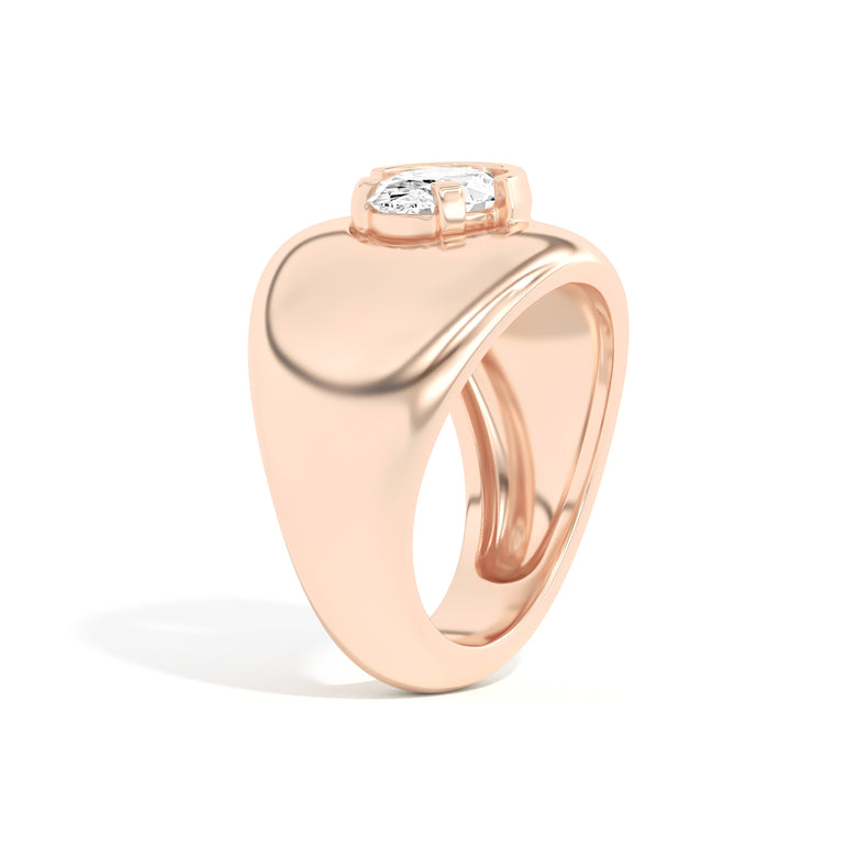 Shahla Karimi Ando Oval Negative Space Bombe Ring 14K Rose Gold