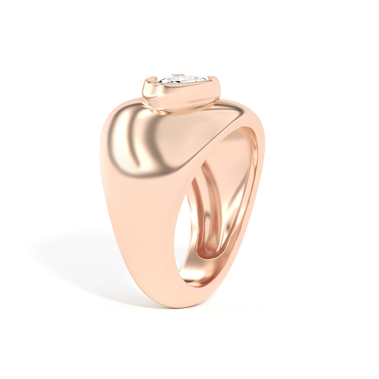 Shahla Karimi Ando Oval Negative Space Bombe Ring 14K Rose Gold