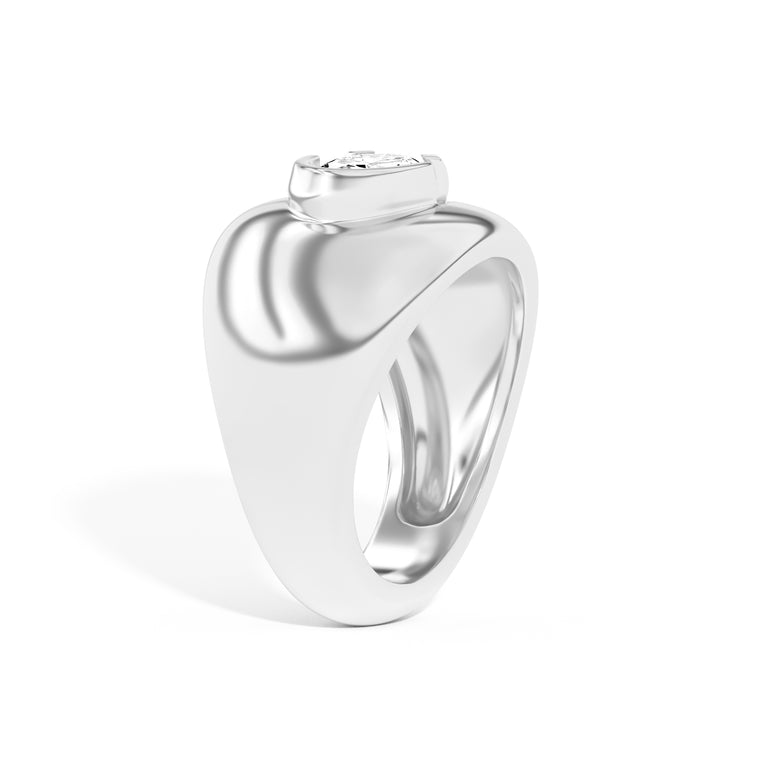 Shahla Karimi Ando Oval Negative Space Bombe Ring 14K White Gold