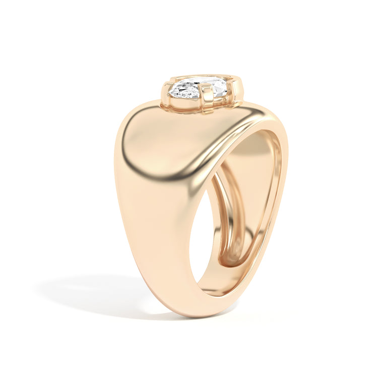 Shahla Karimi Ando Oval Negative Space Bombe Ring 14K Yellow Gold