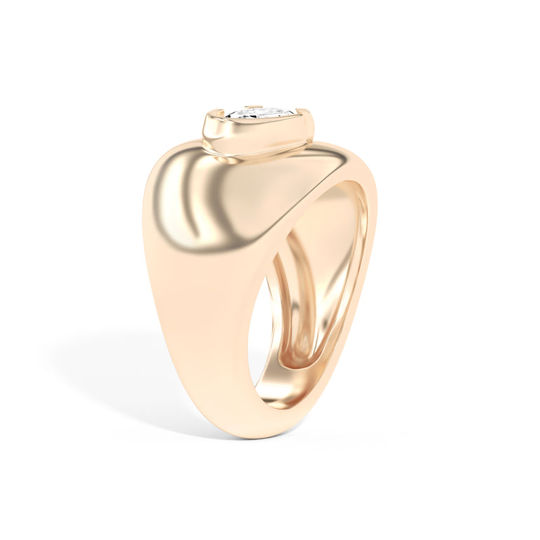 Shahla Karimi Ando Oval Negative Space Bombe Ring 14K Yellow Gold