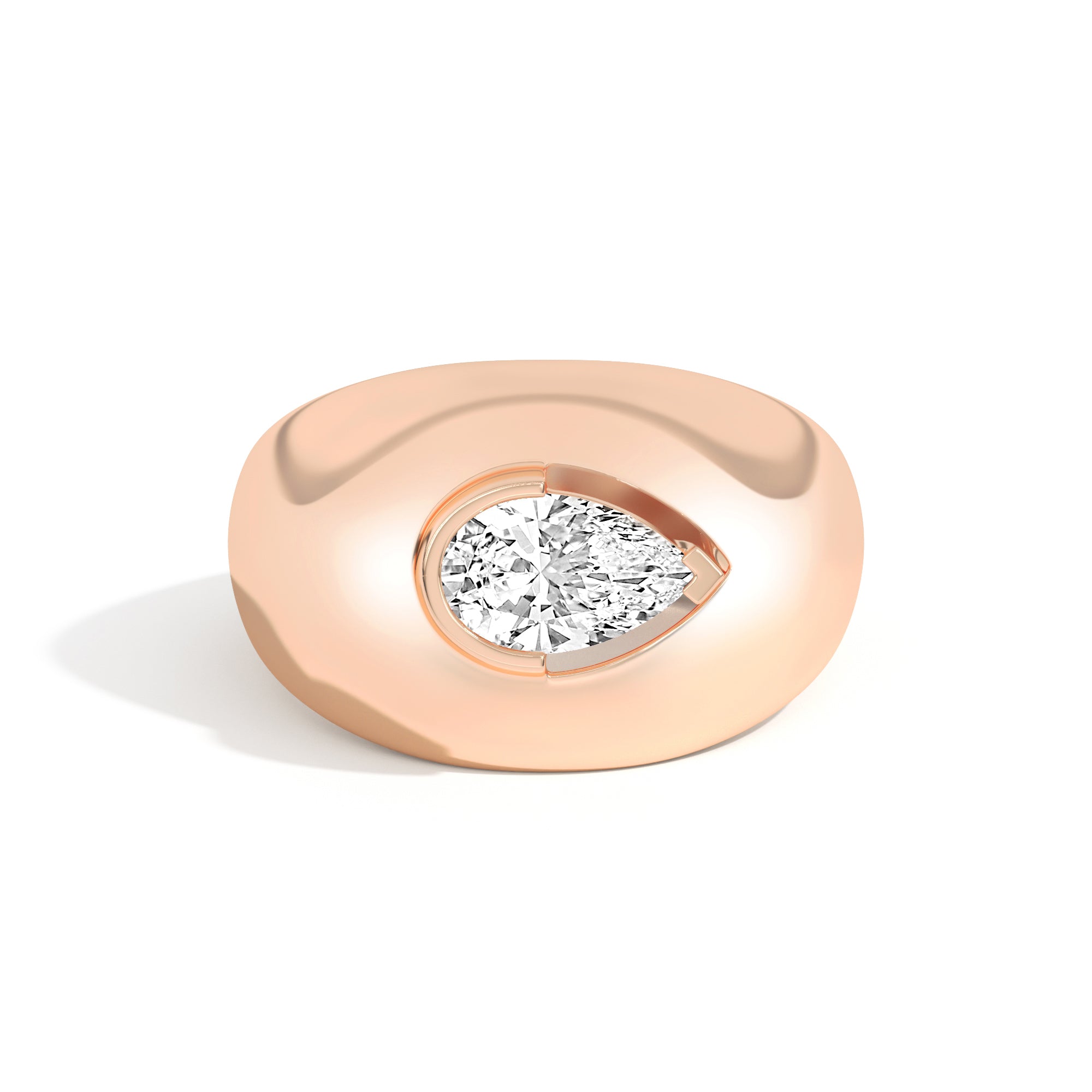 Shahla Karimi Ando Pear Negative Space Bombe Ring 14K Rose Gold