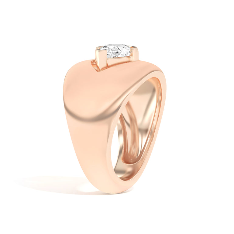 Shahla Karimi Ando Pear Negative Space Bombe Ring 14K Rose Gold