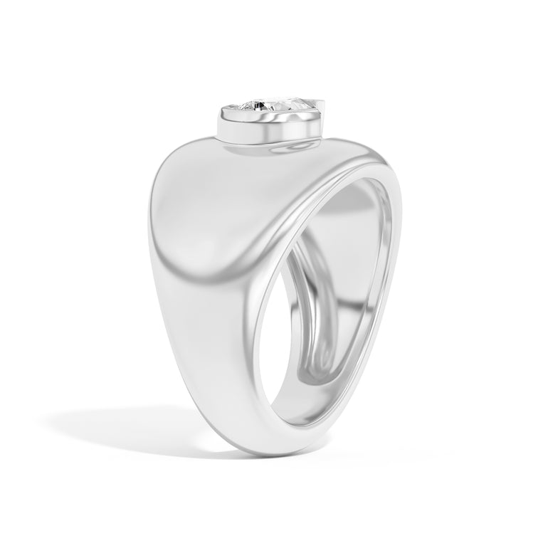 Shahla Karimi Ando Pear Negative Space Bombe Ring 14K White Gold