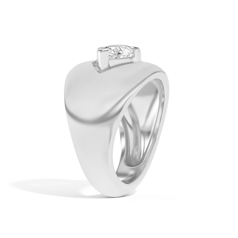 Shahla Karimi Ando Pear Negative Space Bombe Ring 14K White Gold