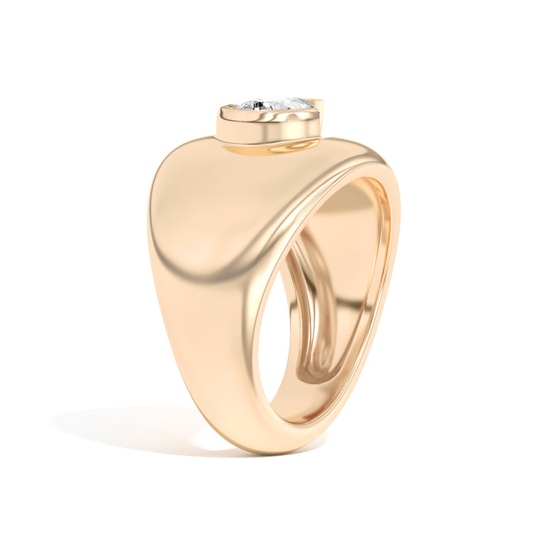 Shahla Karimi Ando Pear Negative Space Bombe Ring 14K Yellow Gold