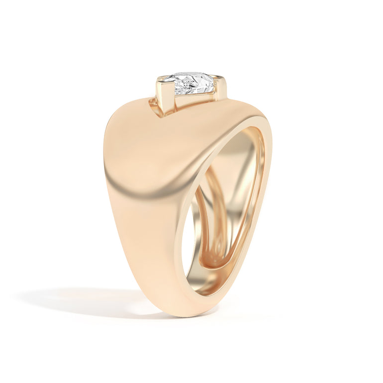 Shahla Karimi Ando Pear Negative Space Bombe Ring 14K Yellow Gold