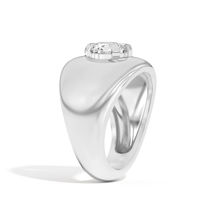 Shahla Karimi Ando Brilliant Negative Space Bombe Ring 14K White Gold