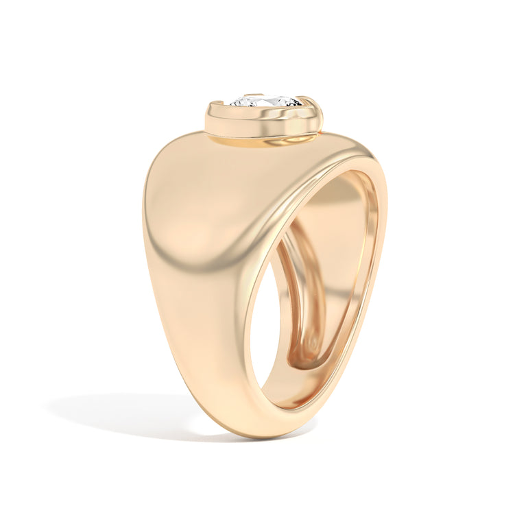 Shahla Karimi Ando Brilliant Negative Space Bombe Ring 14K Yellow Gold