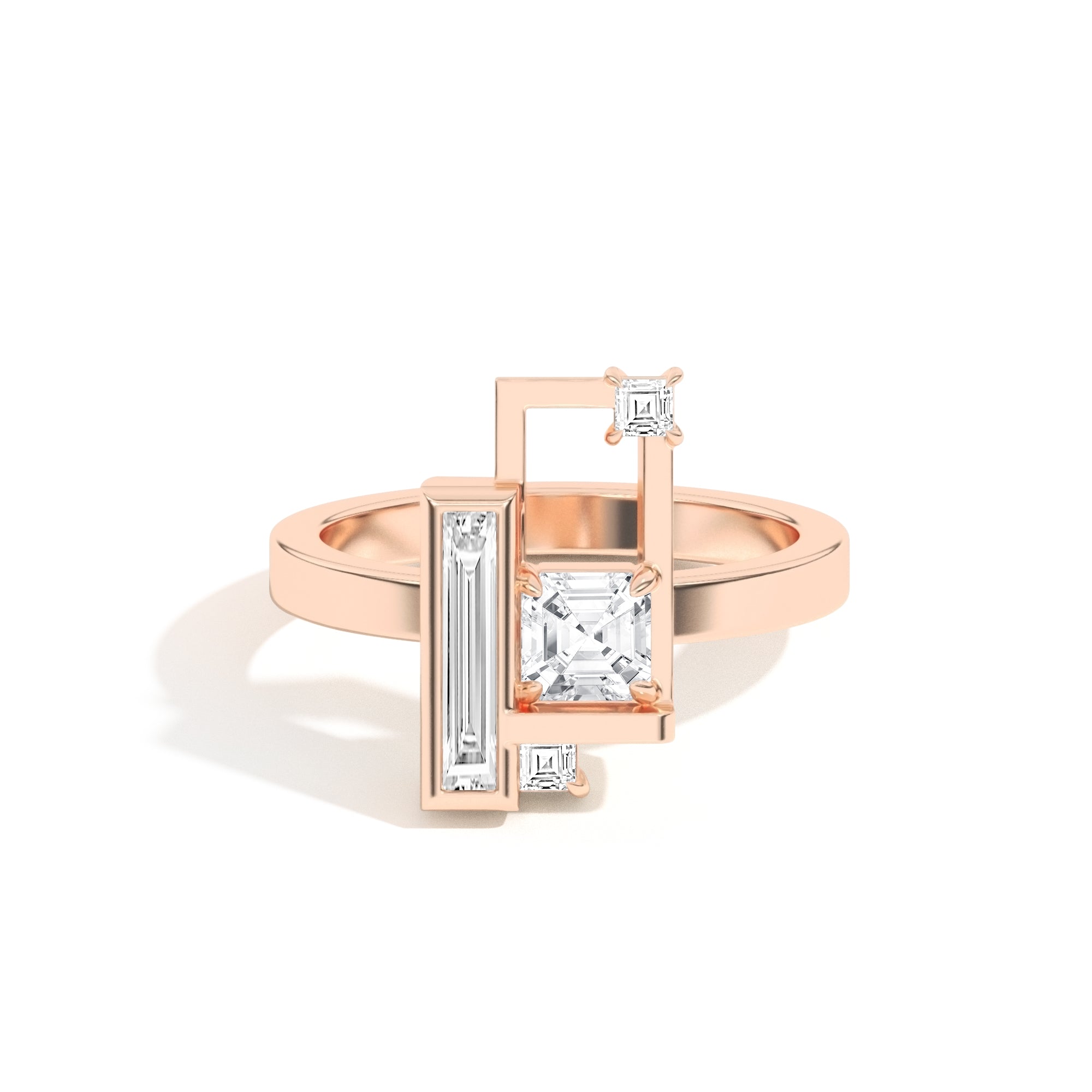 Shahla Karimi Scarpa Asscher Olivetti Frame Ring 14K Rose Gold