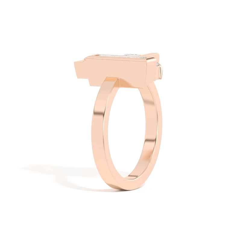 Shahla Karimi Scarpa Asscher Olivetti Frame Ring 14K Rose Gold