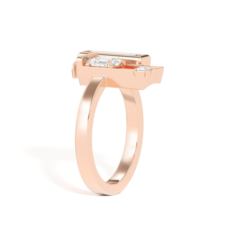 Shahla Karimi Scarpa Asscher Olivetti Frame Ring 14K Rose Gold