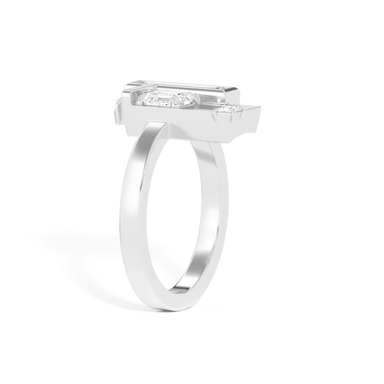 Shahla Karimi Scarpa Asscher Olivetti Frame Ring 14K White Gold