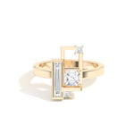 Shahla Karimi Scarpa Asscher Olivetti Frame Ring 14K Yellow Gold
