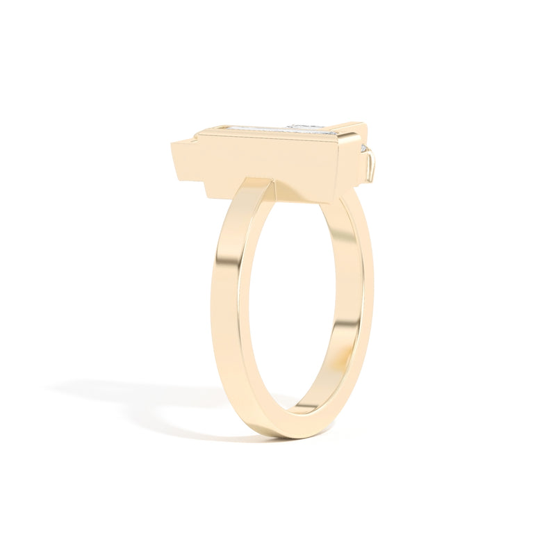 Shahla Karimi Scarpa Asscher Olivetti Frame Ring 14K Yellow Gold