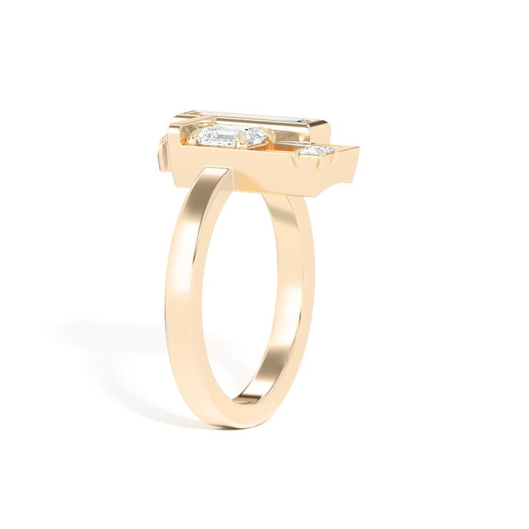 Shahla Karimi Scarpa Asscher Olivetti Frame Ring 14K Yellow Gold