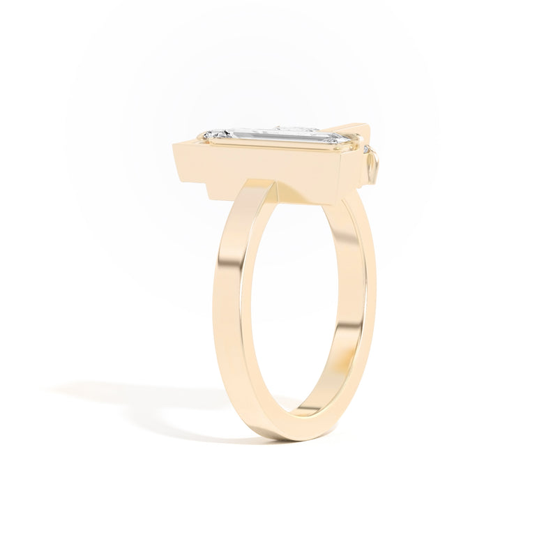 Shahla Karimi Scarpa Cushion Olivetti Frame Ring 14K Yellow Gold