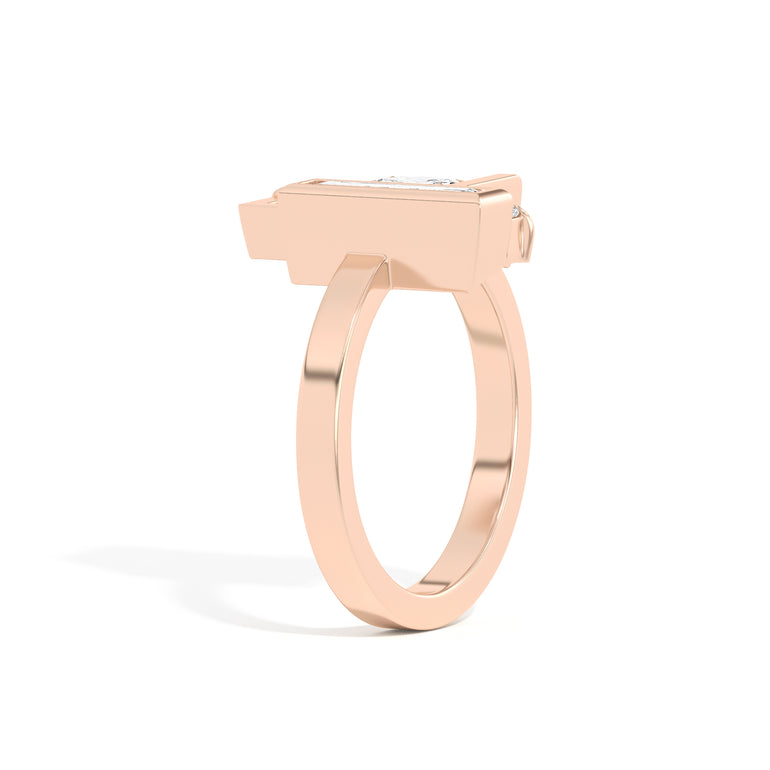 Shahla Karimi Scarpa Oval Olivetti Frame Ring 14K Rose Gold