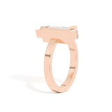 Shahla Karimi Scarpa Pear Olivetti Frame Ring 14K Rose Gold