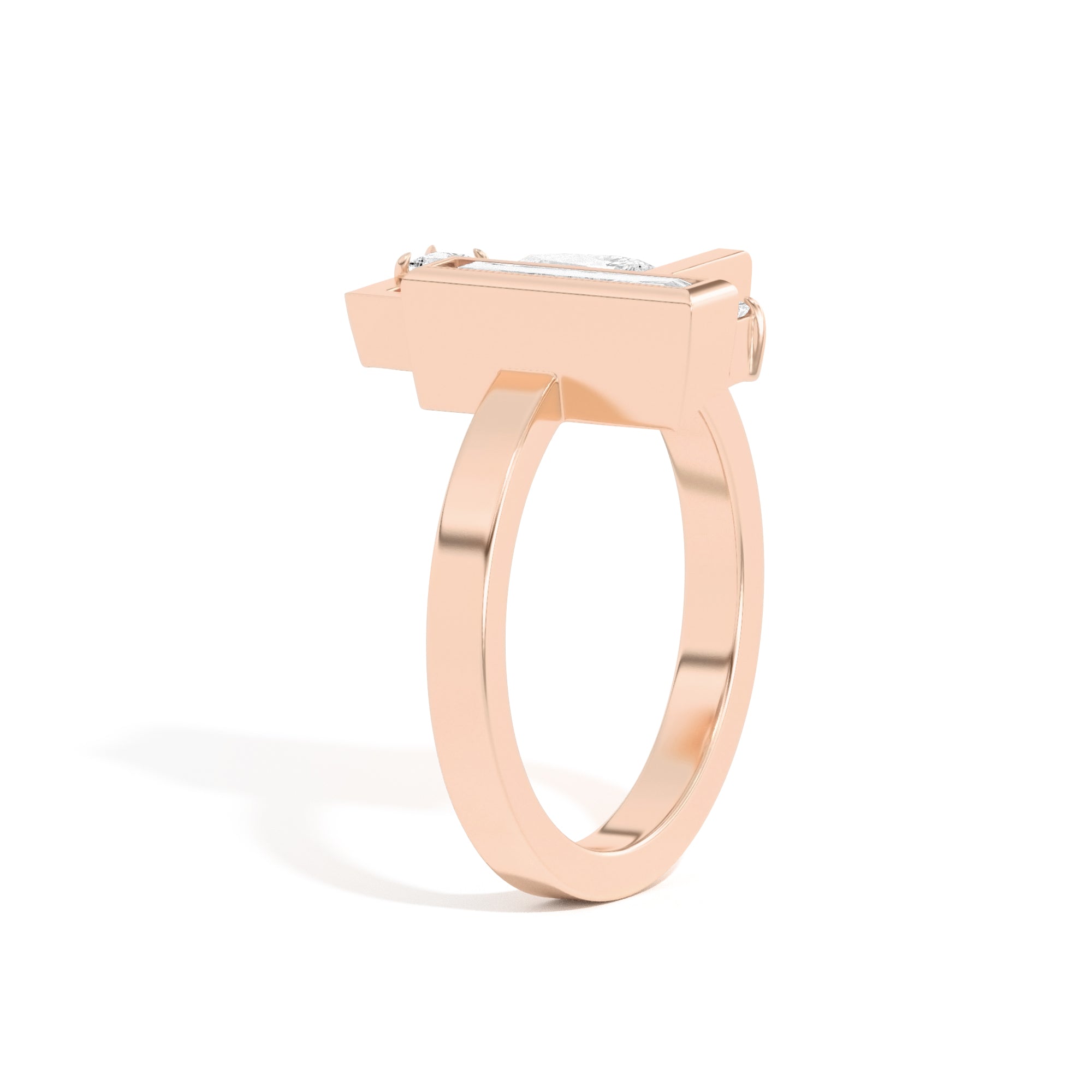 Shahla Karimi Scarpa Pear Olivetti Frame Ring 14K Rose Gold