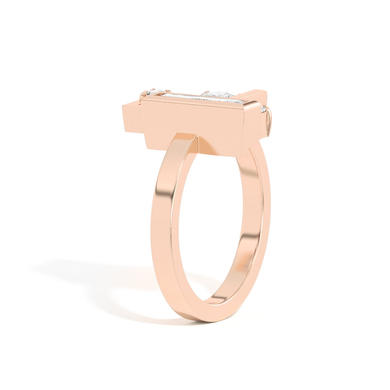 Shahla Karimi Scarpa Brilliant Olivetti Frame Ring 14K Rose Gold