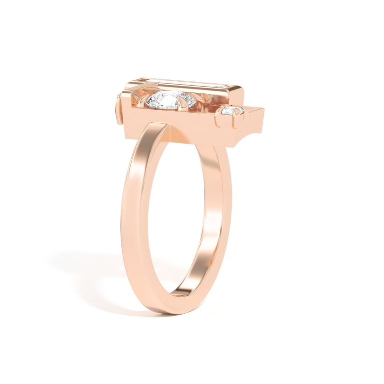 Shahla Karimi Scarpa Brilliant Olivetti Frame Ring 14K Rose Gold