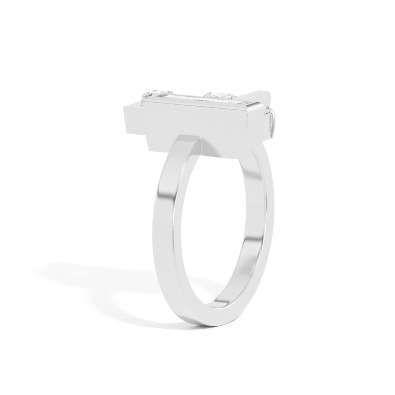 Shahla Karimi Scarpa Brilliant Olivetti Frame Ring 14K White Gold